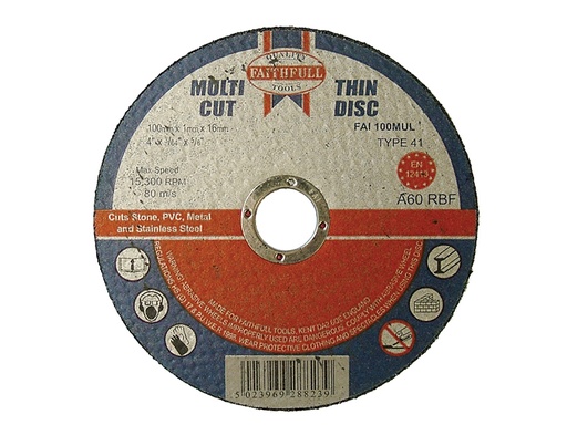 [HIS-170540] FAI10010MUL - Multi-Purpose Cutting Discs 100 x 1.0 x 16mm (Pack of 10)