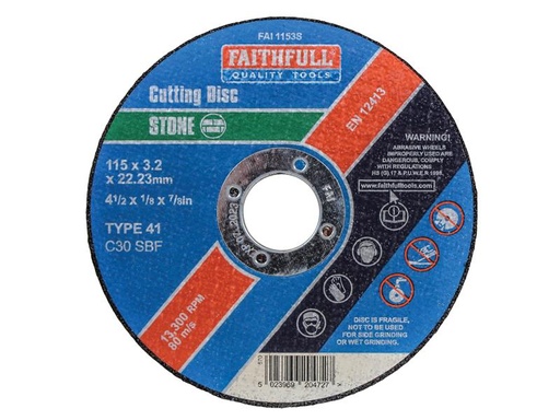 [HIS-170555] FAI1153S - Stone Cut Off Disc 115 x 3.2 x 22.23mm