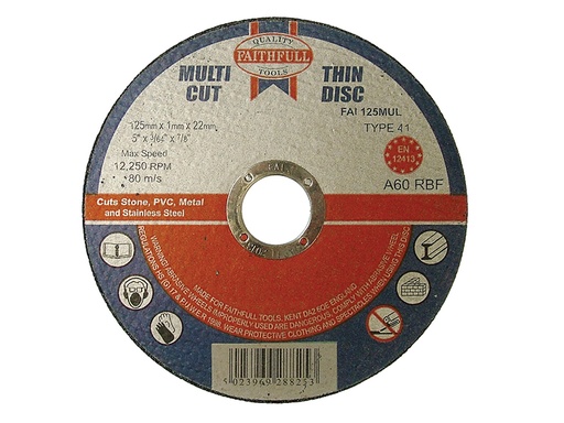 [HIS-170564] FAI12510MUL - Multi-Purpose Cutting Disc 125 x 1.0 x 22.23mm (Pack of 10)