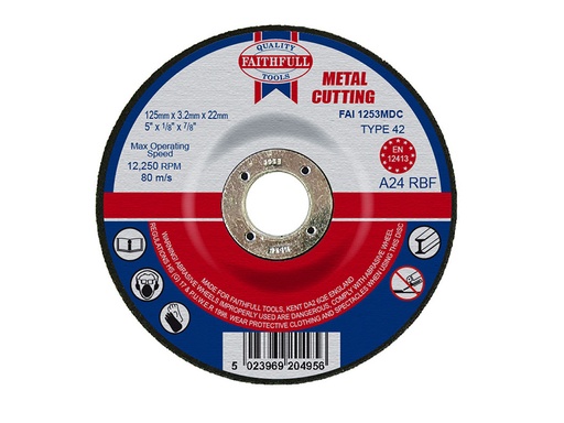 [HIS-170567] FAI1253MDC - Depressed Centre Metal Cutting Disc 125 x 3.2 x 22.23mm
