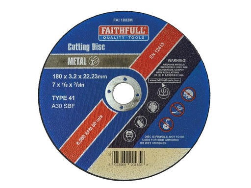 [HIS-170570] FAI1803M - Metal Cut Off Disc 180 x 3.2 x 22.23mm