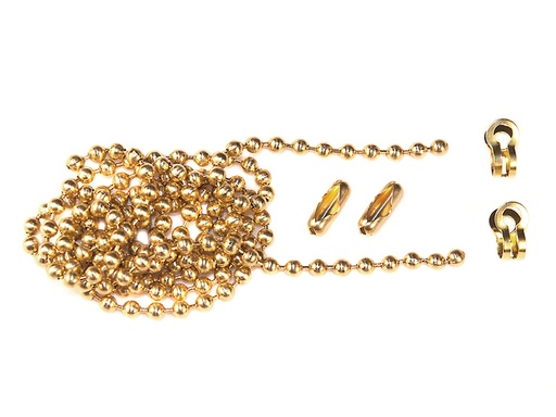 [HIS-171096] FAICHBALLPB1 - Brass Ball Chain Kit Polished Brass 1m