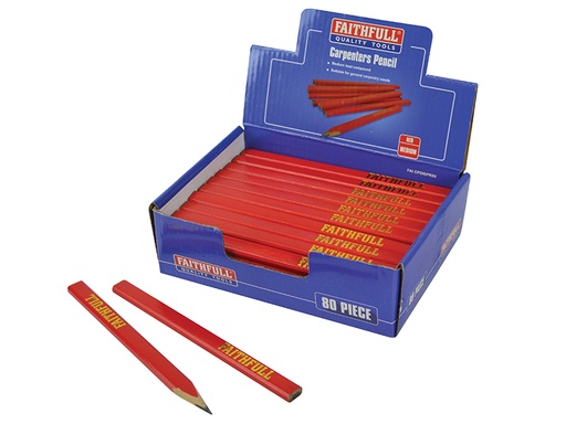 [HIS-171230] FAICPDISPR80 - Carpenter's Pencils - Red / Medium (Display 80)
