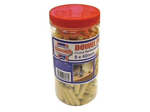 [HIS-171370] FAIDOW8150T - Wood Dowels Fluted 40 x 8mm (Tub 150)