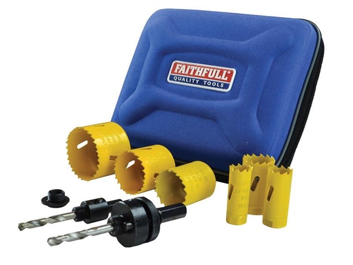 [FAIHSKE] Universal Varipitch Holesaw Electrician's Kit 9 Piece 16-51mm