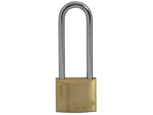 [HIS-172408] FAIPLB40LS - Brass Padlock 40mm Long Shackle 3 Keys