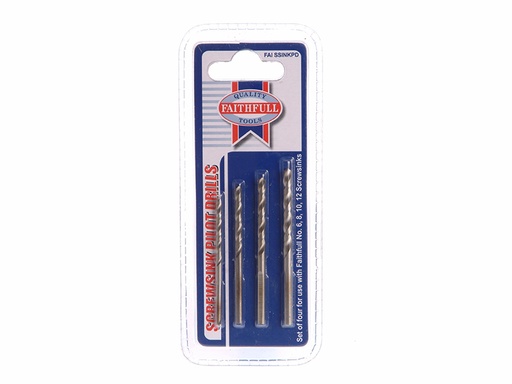 [FAISSINKPD] Screwsink Pilot Drill Set 4 Piece