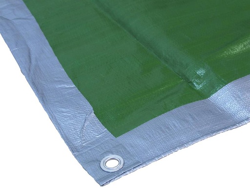 [HIS-173430] FAITARP1812 - Tarpaulin Green / Silver 5.4 x 3.6m (18 x 12ft) 80gsm