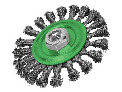 [HIS-173628] FAIWBCT115S - Flat Twist Knot Wire Brush 115 x 12mm M14x2 Bore 0.35mm Stainless Steel Wire