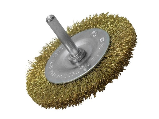 [FAIWBS75CB] Wire Brush 75mm x 6mm Shank 0.30 Brass Wire