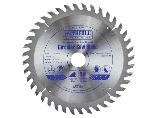 [HIS-173738] FAIZ15040 - TCT Circular Saw Blade 150 x 20mm x 40T POS