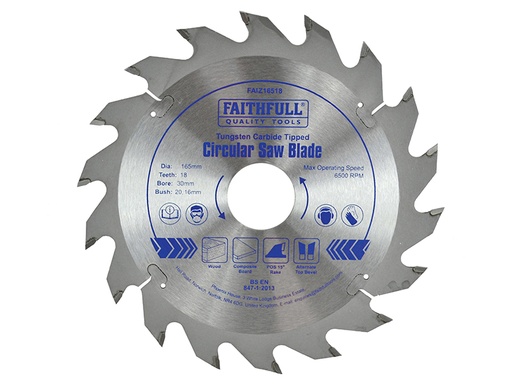 [HIS-173742] FAIZ16518 - TCT Circular Saw Blade 165 x 30mm x 18T POS