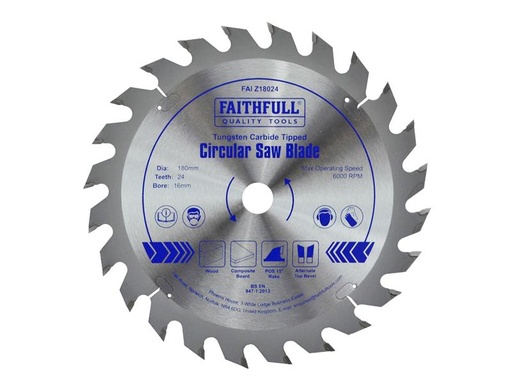 [HIS-173745] FAIZ18024 - TCT Circular Saw Blade 180 x 16mm x 24T POS
