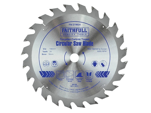 [HIS-173753] FAIZ19024 - TCT Circular Saw Blade 190 x 16mm x 24T POS