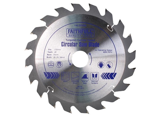 [HIS-173764] FAIZ23520 - TCT Circular Saw Blade 235 x 35mm x 20T POS