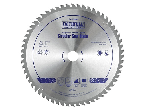 [HIS-173775] FAIZ30060 - TCT Circular Saw Blade 300 x 30mm x 60T POS