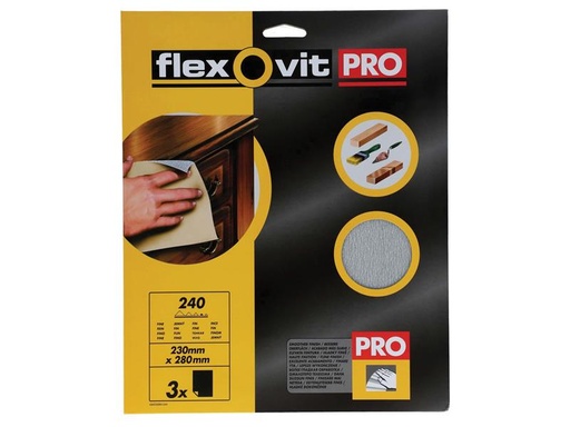 [FLV26300] Silicon Carbide Finishing Sanding Sheets 230 x 280mm Fine 240g (3)