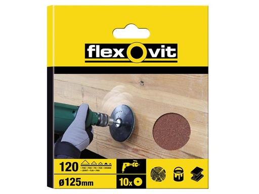 [FLV26496] Drill Mountable Discs 125mm Assorted (Pack 10)