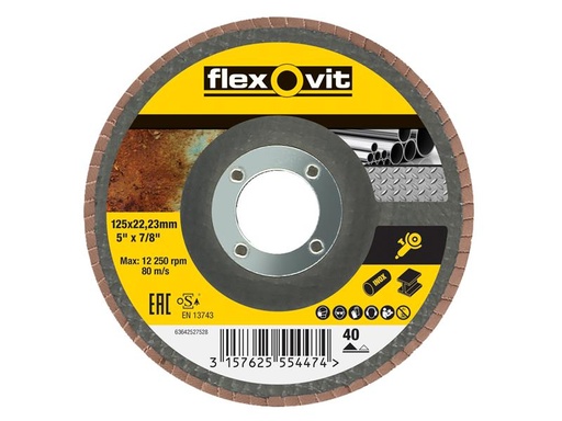 [HIS-174233] FLV27528 - Flap Disc For Angle Grinders 125mm 40g