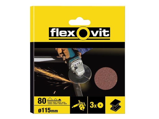 [FLV27562] Aluminium Oxide Fibre Discs 115mm Fine 80G (Pack 10)