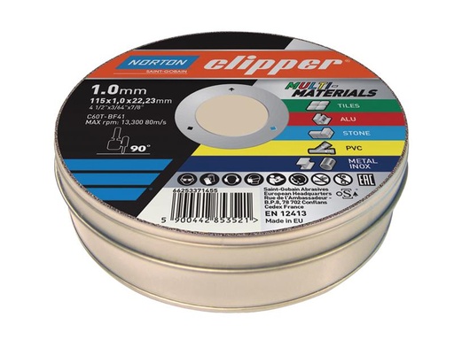 [HIS-174275] FLV839907 - Clipper Multi-Materials Cutting Discs 115 x 22.23mm (Pack of 10)