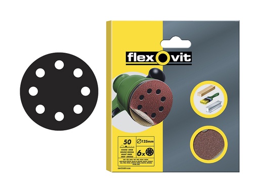 [HIS-174276] FLV89890 - Hook & Loop Sanding Discs 125mm Extra Fine 180G (Pack 6)