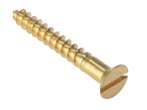 [FORCSK1128B] Wood Screw Slotted CSK Solid Brass 1.1/2in x 8 Box 200