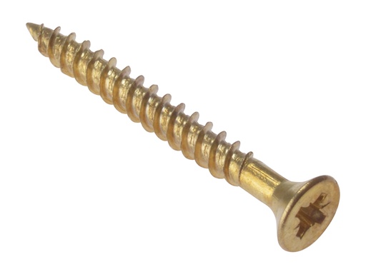 [FORCSK1128E] General Purpose Pozi Compatible Screw CSK TT Electro Brass 1.1/2in x 8 Box 200