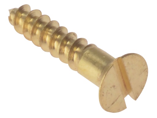 [FORCSK584B] Wood Screw Slotted CSK Solid Brass 5/8in x 4 Box 200