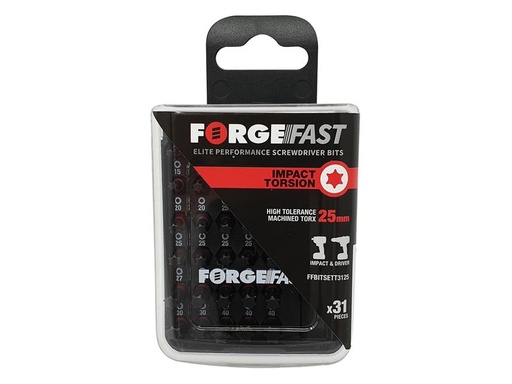 [HIS-174771] FORFFBST31 - ForgeFast TORX Compatible Impact Bit Set 31 Piece