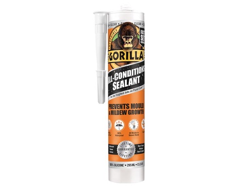 [GRGSEALCL295] Gorilla Mould Resistant Sealant Clear 295ml