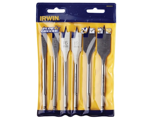 [IRW10502826] Blue Groove 4X Flat Bit Set 6 Piece