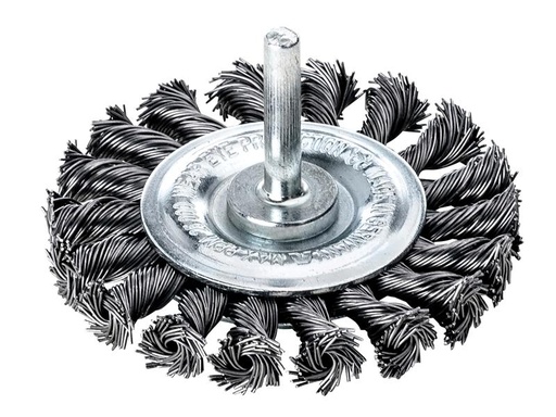 [LES417199] Knotted Wheel Brush with Shank 75 x 16mm 0.50 Steel Wire