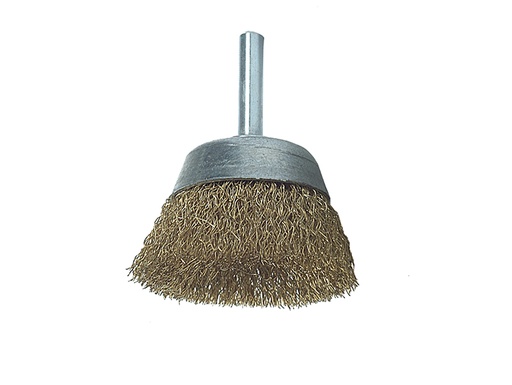[LES43012607] DIY Cup Brush with Shank 50mm 0.25 Brass Wire