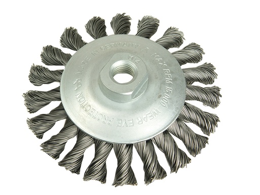 [LES471254] Conical Knot Brush 100mm M10 Bore 0.50 Steel Wire