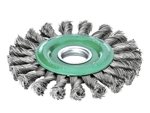 [LES472811] Knot Wheel Brush 115 x 14mm 22.2mm Bore 0.5 Stainless Steel Wire