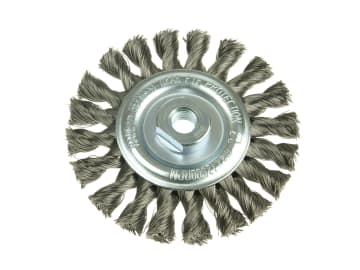 [HIS-180970] LES473211 - Knot Wheel Brush 125 x 14mm 22.2mm Bore 0.50 Steel Wire