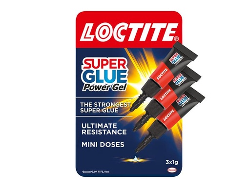 [LOCSGGP1GNR] Super Glue-3 Power Gel Tube 3 x 1g