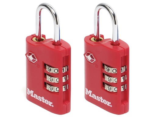 [MLK4686EURT] TSA 3-Digit Combination Zinc 30mm Padlock x 2