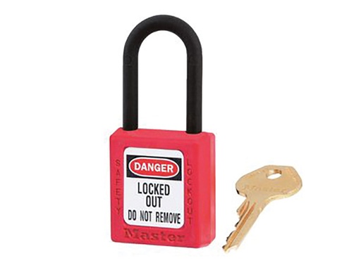 [MLKS406RED] Lockout Padlock 38mm Body & 6mm Composite Nylon Shackle