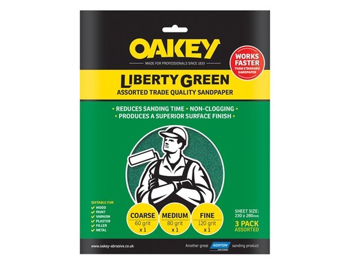 [HIS-183760] OAK84727 - Liberty Green Aluminium Oxide Sheets 230 x 280mm Assorted -3