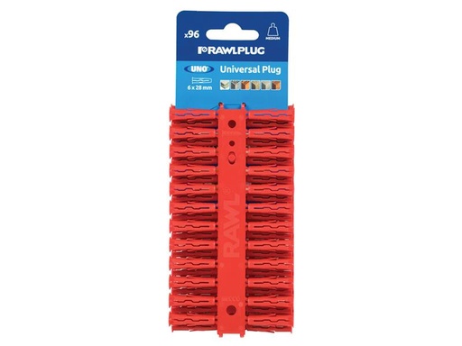 [RAW68520] Red UNO Plugs 6 x 28mm (Card 96)