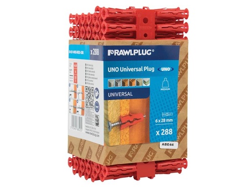 [RAW68525] Red UNO Plugs 6 x 28mm (Pack 288)
