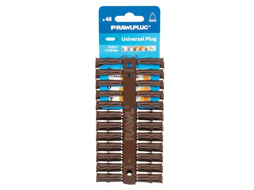 [RAW68555] Brown UNO Plugs 7 x 30mm (Card 48)