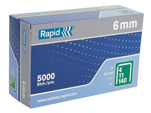 [RPD1406B5] 140/6 6mm Galvanised Staples Box of 5000