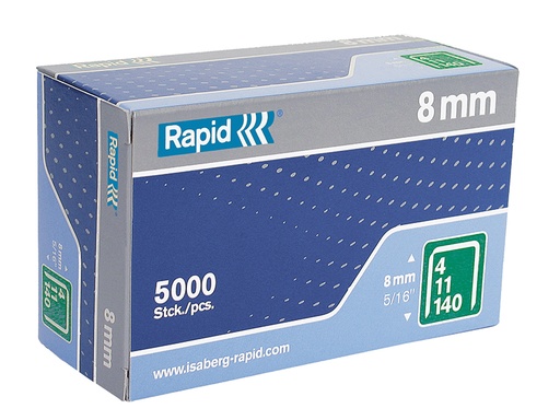 [RPD1408B5] 140/8 8mm Galvanised Staples Box 5000