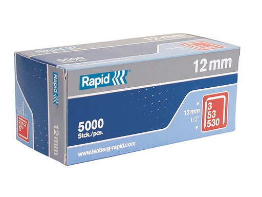 [RPD5312B5000] 53/12B 12mm Galvanised Staples Box 5000