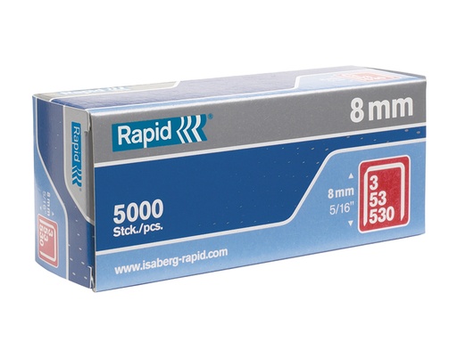 [RPD538B5000] 53/8B 8mm Galvanised Staples Box 5000