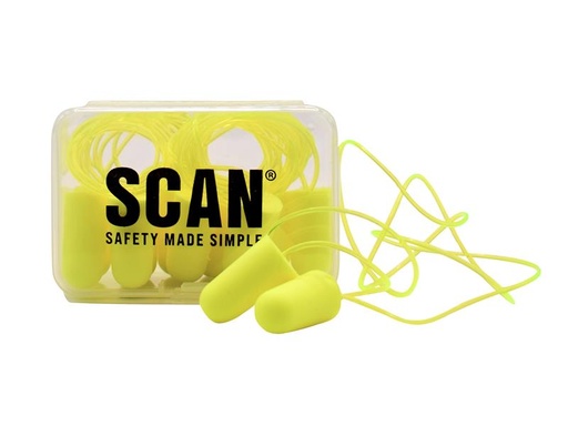 [SCAPPEEARPLC] Foam Earplugs & Cord SNR 34 dB (6 Pairs)