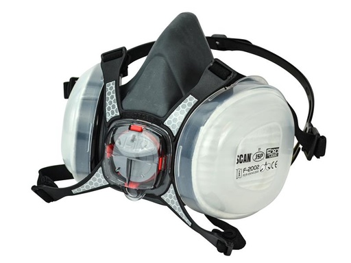 [SCAPPERESPP2] Twin Half Mask Respirator + P2 Dust Filter Cartridges